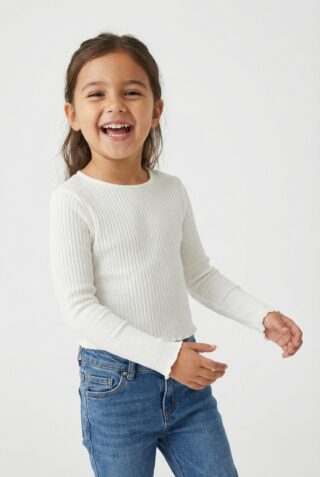 KIDS ONLY Langarmshirt "KOGNELLA L/S O-NECK TOP JRS NOOS" Materialmix