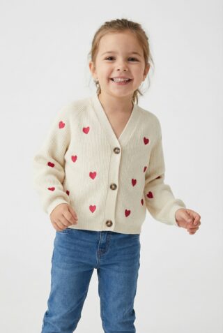 KIDS ONLY Strickjacke "KOGDANA LIFE LS HEART VNECK CARDIGAN KNT" 1 Stk.