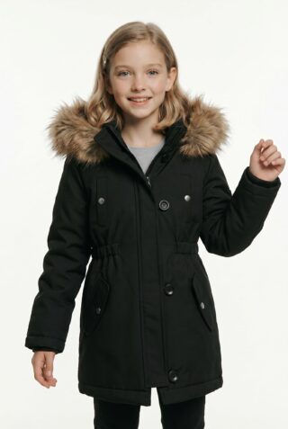 KIDS ONLY Winterjacke "KOGIRIS FUR PARKA OTW" mit Kapuze mit elastischem Taillengummi