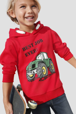 KIDSWORLD Kapuzensweatshirt "BEST JOB EVER", Kapuzensweatshirt mit Traktor-Print