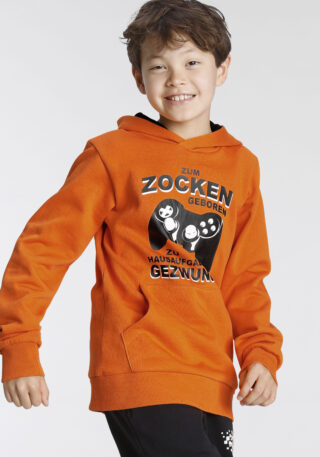 KIDSWORLD Kapuzensweatshirt "FÜR ZOCKER", Langarm, mit Rippbündchen, bedruckt