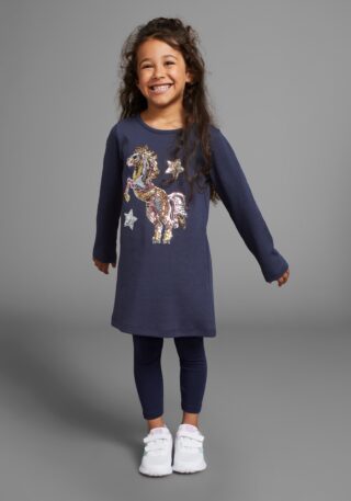 KIDSWORLD Langarmshirt "PFERD" Langarm, ausgestellter Schnitt, bedruckt, Rundhalsausschnitt