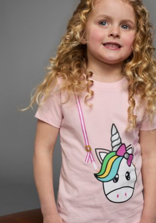 KIDSWORLD T-Shirt "für kleine Mädchen" Kurzarm, basic geschnittene Passform, mit Glitzerdetails und Print
