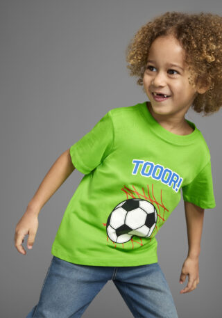 KIDSWORLD T-Shirt "Fußball-Print: TOOOR" Kurzarm, Basic-Passform, mit Statements/Sprüchen