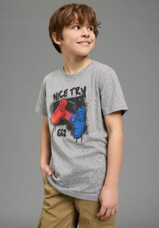 KIDSWORLD T-Shirt "Gamer-Druck: NICE TRY", cooler Gamer-Print