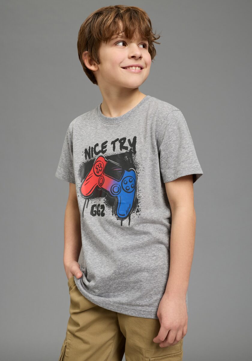 KIDSWORLD T-Shirt "Gamer-Druck: NICE TRY", cooler Gamer-Print