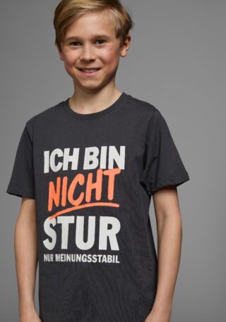 KIDSWORLD T-Shirt "ICH BIN NICHT STUR" Kurzarm, mit Rundhalsausschnitt, mit trendigem Aufdruck