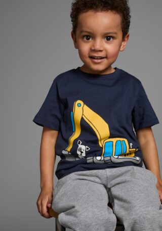 KIDSWORLD T-Shirt Kurzarm, Basic-Passform, mit stylischem Druck, mit Rippbündchen