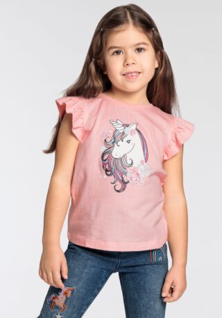 KIDSWORLD T-Shirt "mit Einhorn-Druck" Kurzarm, basic geschnitten, mit modischem Druck