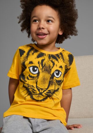 KIDSWORLD T-Shirt "Mit tollem Druck: LITTLE TIGER" Kurzarm, Basic-Passform, mit peppigem Druck, Rundhalsausschnitt