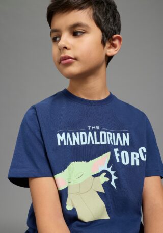 KIDSWORLD T-Shirt "STAR WARS: MADALORIAN - Disney Shirt" MANDALORIAN Shirt für Jungen, Kurzarm, bedruckte Optik, aus Baumwolle