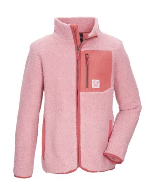 Killtec Fleecejacke "KOW 140 GRLS FLC JCKT" Weiche Sherpa-Fleecejacke mit Kinnschutz und Stauraum