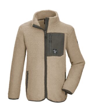 Killtec Fleecejacke "KOW 144 BYS FLC JCKT" Weiche Sherpa Fleecejacke mit Kinnschutz und Stauraum