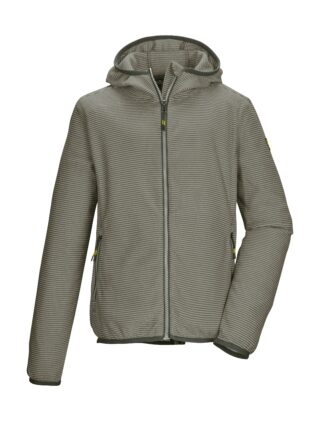 Killtec Fleecejacke "KOW 246 BYS FLC JCKT" Gestreifte Kinder Fleecejacke mit Kapuze, Kinnschutz und Taschen