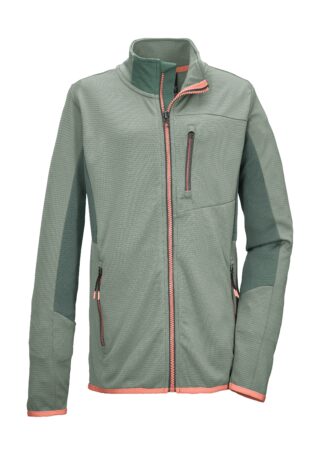 Killtec Strickjacke "KOS 140 BYS FLX JCKT" Colourblock-Design, 2-Wege-Stretch, Kinnschutz, vielseitig einsetzbar