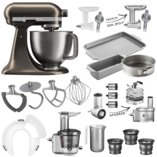 KitchenAid Küchenmaschine Artisan Plus 5KSM50 Mega-Winter-Set Iron Ore Bronze