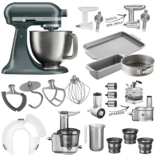 KitchenAid Küchenmaschine Artisan Plus 5KSM50 Mega-Winter-Set Juniper