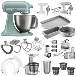 KitchenAid Küchenmaschine Artisan Plus 5KSM50 Mega-Winter-Set Mint Julep