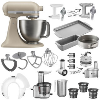 KitchenAid Küchenmaschine Artisan Plus 5KSM50 Mega-Winter-Set Oat