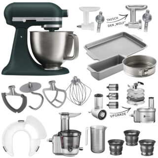 KitchenAid Küchenmaschine Artisan Plus 5KSM50 Mega-Winter-Set Pebbled Palm