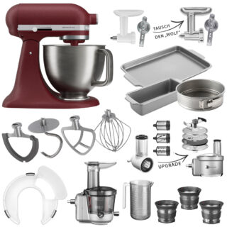 KitchenAid Küchenmaschine Artisan Plus 5KSM50 Mega-Winter-Set Sun Dried Tomato