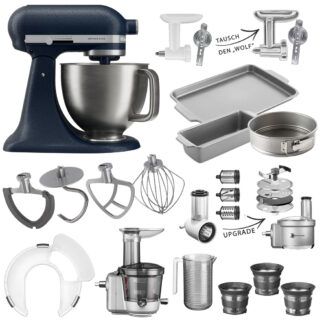 KitchenAid Küchenmaschine Artisan Plus 5KSM50 Mega-Winter-Set Wild Blueberry