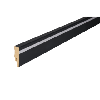 Kosche Sockelleiste 'Design' gerade schwarz matt 2500 x 58 x 16 mm, mit Applikation