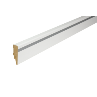 Kosche Sockelleiste 'Design' gerade weiß 2500 x 58 x 16 mm, mit Applikation