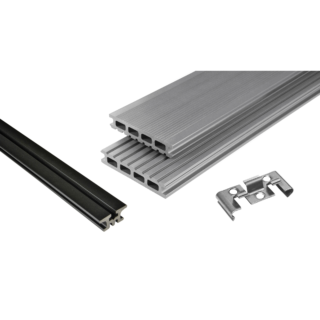 Kosche Terrassendielenpaket 'Kovalex' WPC grau 3000 x 3000 x 26 mm