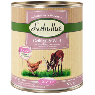 Lukullus Naturkost Junior 6 x 800 g Putenherzen & Lamm