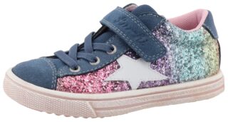 Lurchi Sneaker "Salita", Schnürschuh mit bunten Glitzerbesatz, Größenschablone z. Download