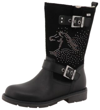 Lurchi Stiefel "Henriette1-TEX" Langschaftstiefel, Nieten und Perdemotiv, Größenschablone zum Download