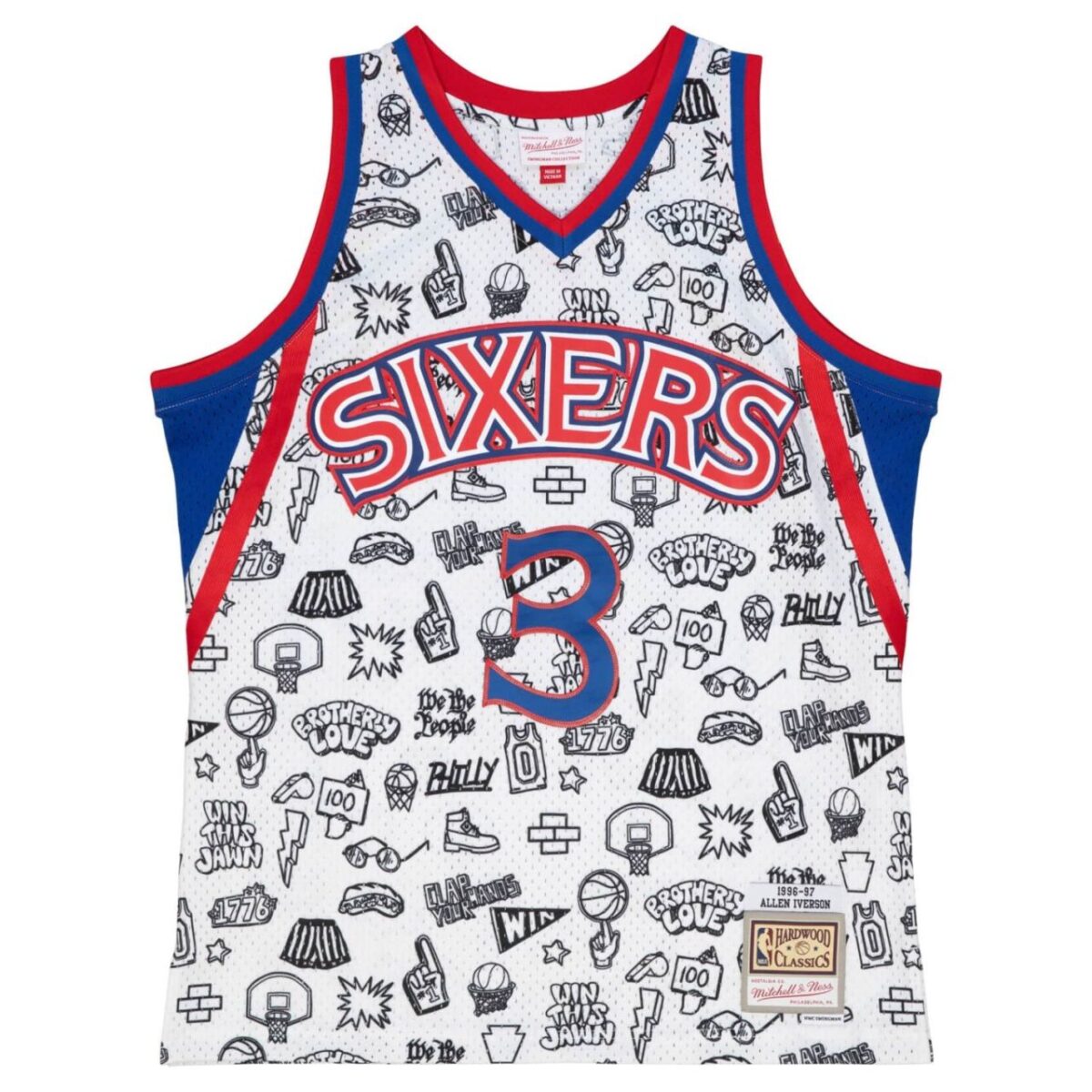 M&N DOODLE Swingman Mesh Jersey Philadelphia 76ers