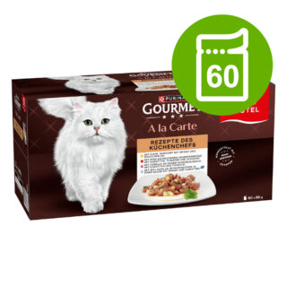 Megapack Purina GOURMET A la Carte 60 x 85 g - Rezepte des Küchenchefs: Huhn, Rind, Forelle, Seelachs