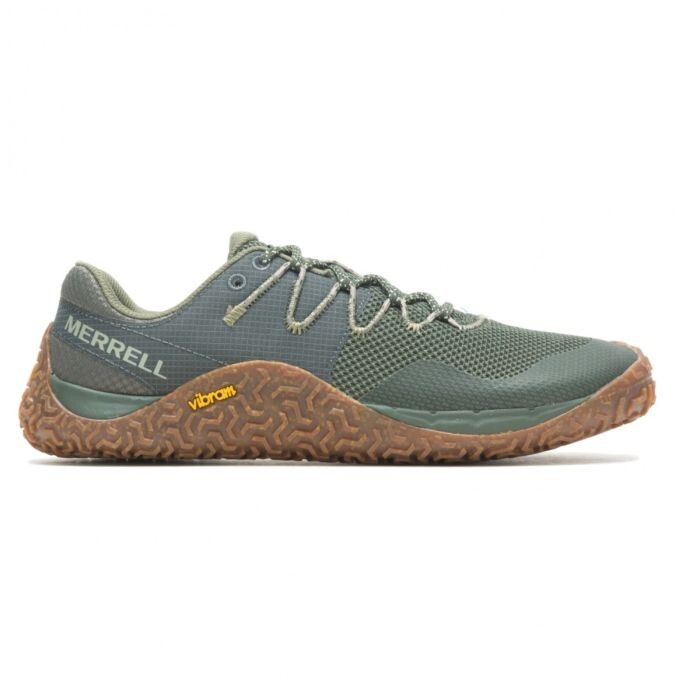 Merrell Trail Glove 7 - Minimalistische Laufschuhe für Trailrunning, Grün, Größe 47, atmungsaktives Obermaterial und hervorragende Bodenhaftung.