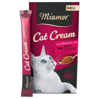 Miamor Cat Cream Rind + Gemüse - Sparpaket 55 x 15 g