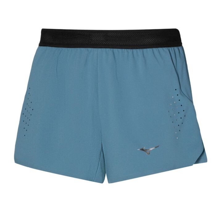 Mizuno Damen Tech Light 3,5" Split-Laufshorts in Citadel Blue – Leicht, atmungsaktiv und ideal für dein Lauftraining!