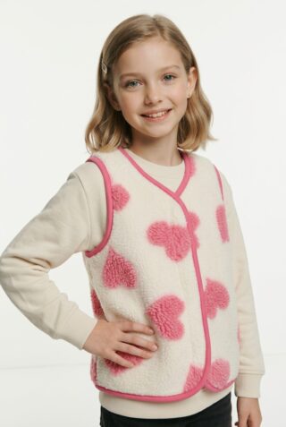Name It Fleeceweste "NMFLARA TEDDY VEST" aus Polyester, normal geschnitten, mit V-Ausschnitt