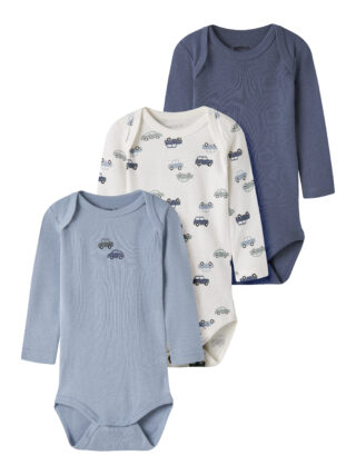 Name It Langarmbody "NBMBODY 3P LS CAR NOOS" Packung, 3 Baumwolle