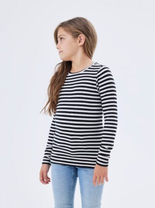 Name It Langarmshirt "NKFSURAJA XSL LS TOP NOOS" toller Ringel-Look in gerippter Qualität