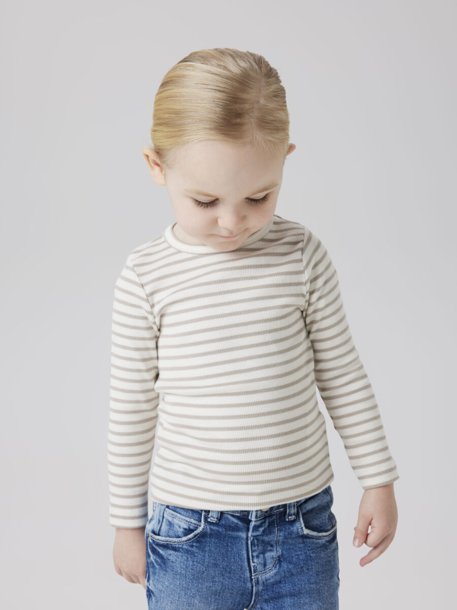 Name It Langarmshirt "NMNBANI LS XSL TOP NOOS" Ringel-Look in toller Rippen-Qualität