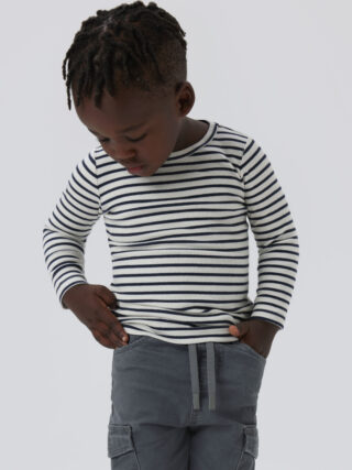 Name It Langarmshirt "NMNBANI LS XSL TOP NOOS" Ringel-Look in toller Rippen-Qualität
