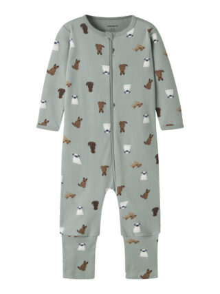 Name It Schlafanzug "NBMNIGHTSUIT ZIP FF DOG NOOS" aus Baumwolle und Jersey, bequeme Passform