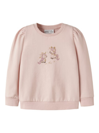 Name It Sweatshirt "NMFLAURIE LS SWEAT BRU", Baumwollmischung, regular fit