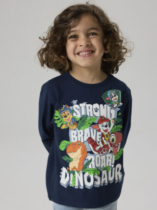 Name It T-Shirt "NMMJIK PAW LS NREG TOP BOX NOOS CPLGM" Baumwollmischung, regular fit