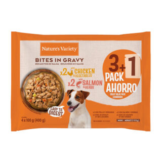 Nature's Variety Bites in Soße Mini Adult 12 x 100 g - Huhn & Lachs