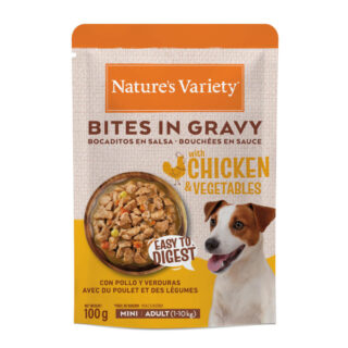 Nature's Variety Bites in Soße Mini Adult 24 x 100 g - Huhn & Gemüse