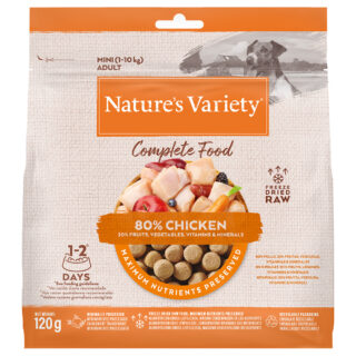 Nature's Variety Gefriergetrocknetes Alleinfutter für Hunde Mini - Huhn (2 x 120 g)