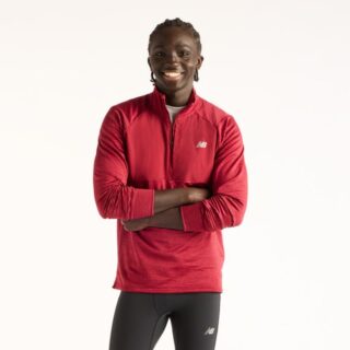 New Balance Athletics Heat Grid 1/2 Zip Gr. L Rot Herren