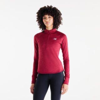 New Balance Athletics Heat Grid Half Zip Gr. L Rot Damen